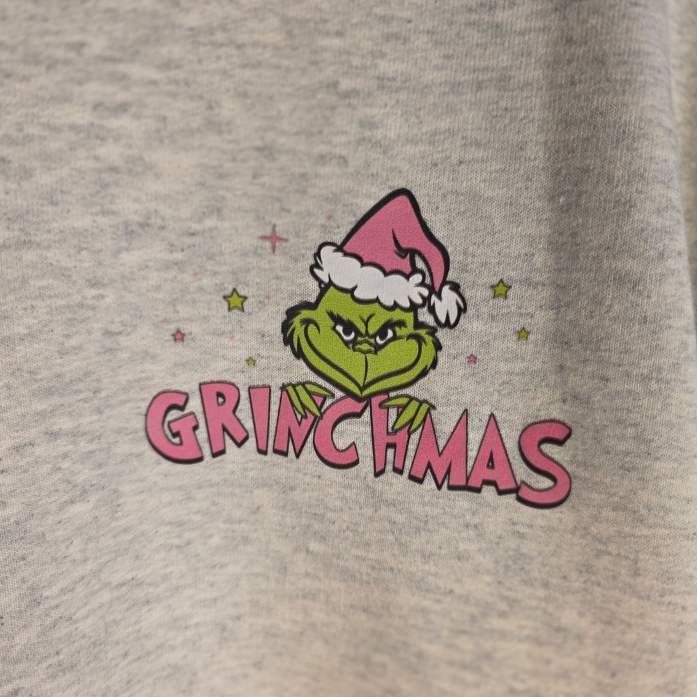 Grinchmas Sweatshirt Women Large Grey Grinchy On The Inside Bougie Outside - Picture 3 of 8